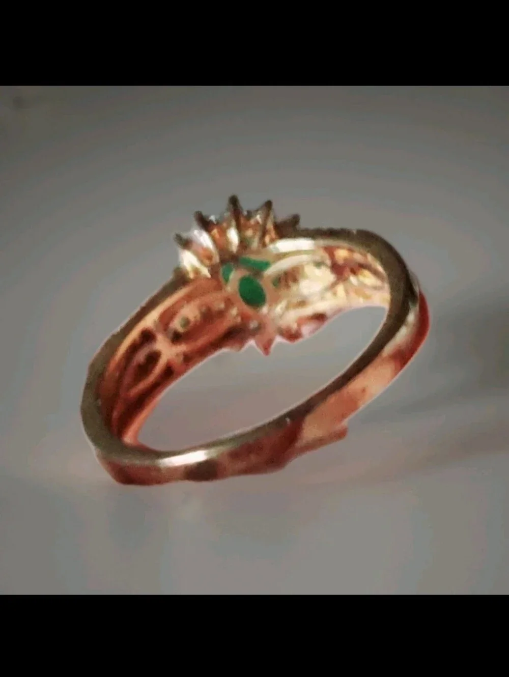AAA Columbian Emerald & White Zircon 1.70 ctw 14K Gold Plated Sunburst Ring